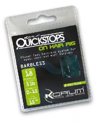 4" KORUM HAIR RIGS WITH QUICKSTOPS SIZE 12 (10)