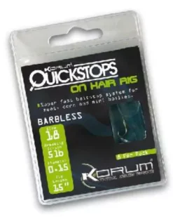 4" KORUM HAIR RIGS WITH QUICKSTOPS SIZE 16 (10)