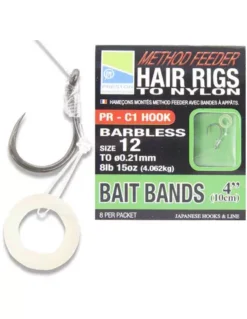 PRESTON METHOD FEEDER HAIR RIGS WITH BAIT BANDS-SIZE 14 (10)